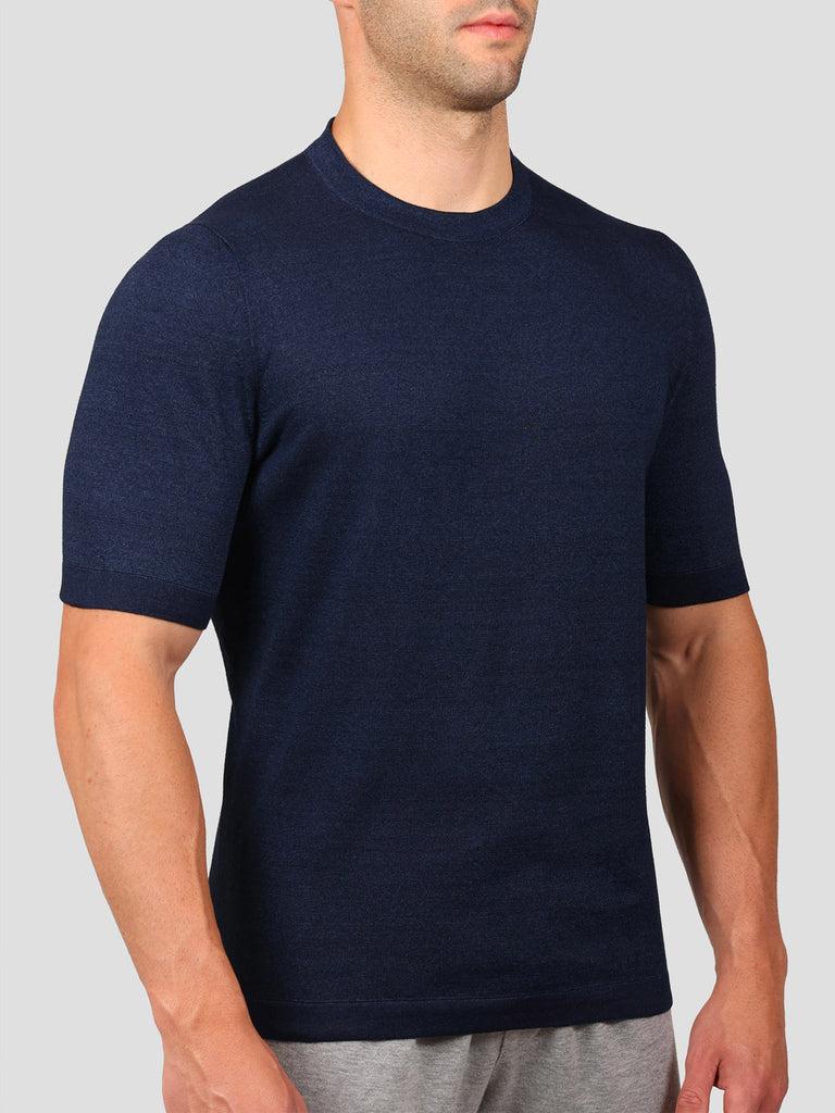 Svevo Maglia Girocollo 100% Cotone Indaco 2025