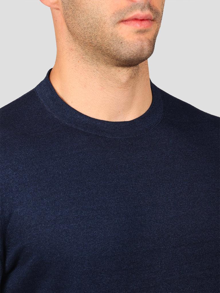 Svevo Maglia Girocollo 100% Cotone Indaco 2025