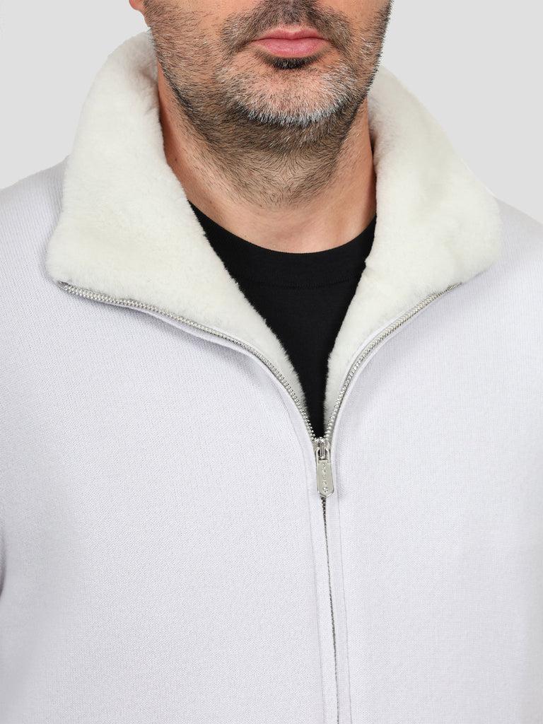 Svevo Giubbotto Lana e Montone Grigio Sottocosto