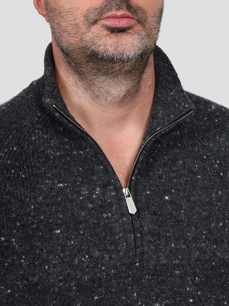 Svevo Lupetto con zip Lana Cashmere e Poliammide Antracite Presa
