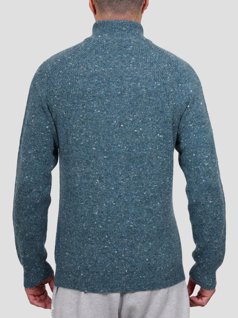 Svevo Lupetto con zip Lana Cashmere e Poliammide Blu Sconto