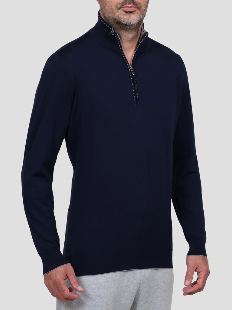 Svevo Lupetto Lana Merino Superfine 160's Blu Offerta