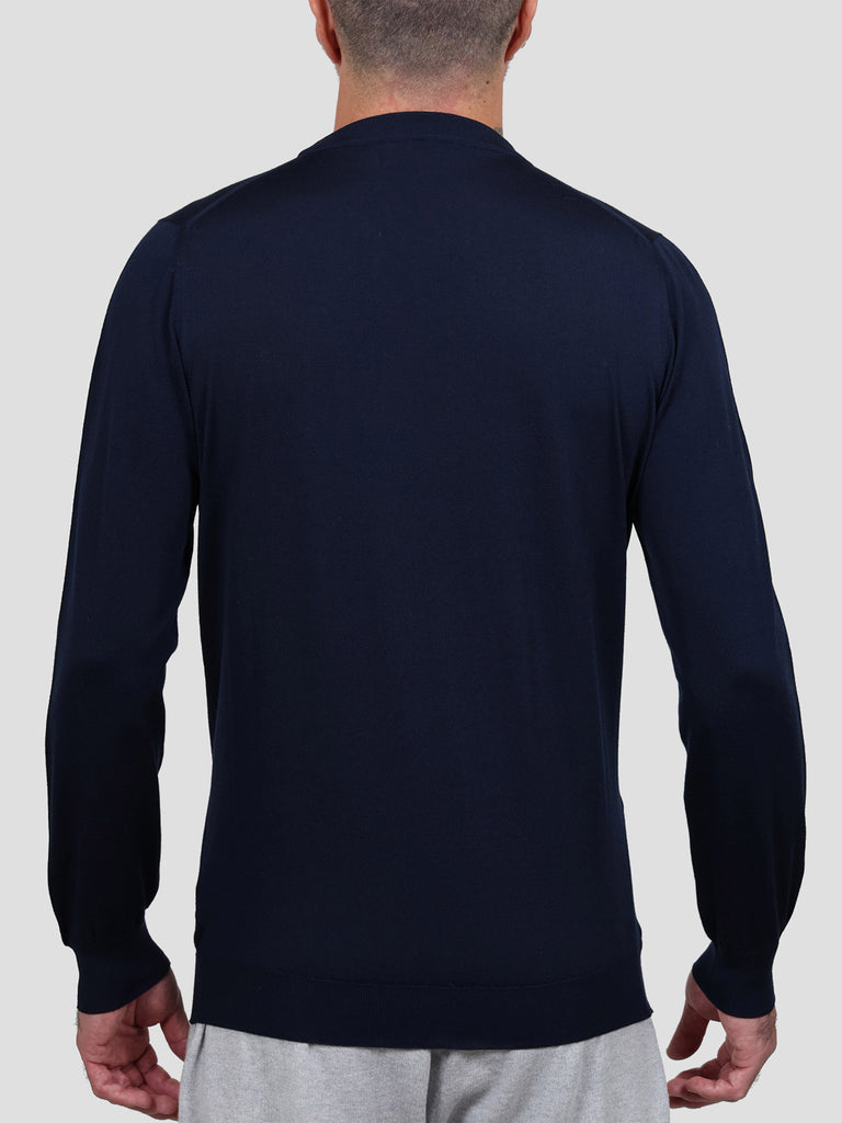 Svevo Maglia Girocollo Lana Merino Superfine 160's Blu Online