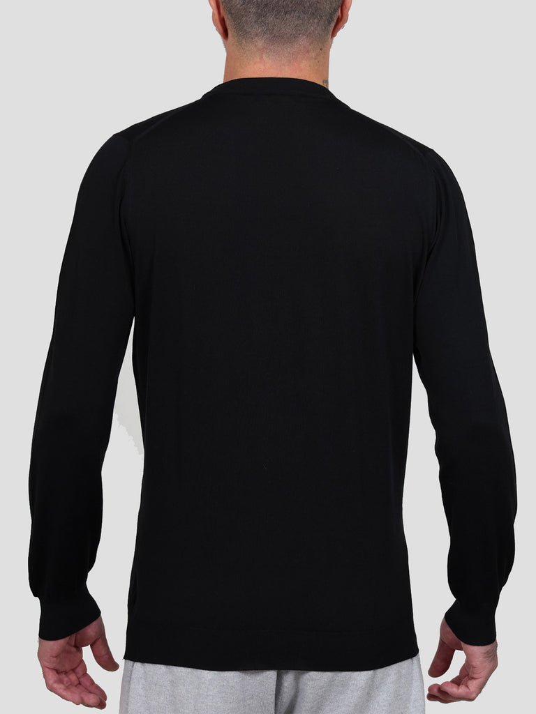 Svevo Maglia Girocollo Lana Merino Superfine 160's Nera Outlet