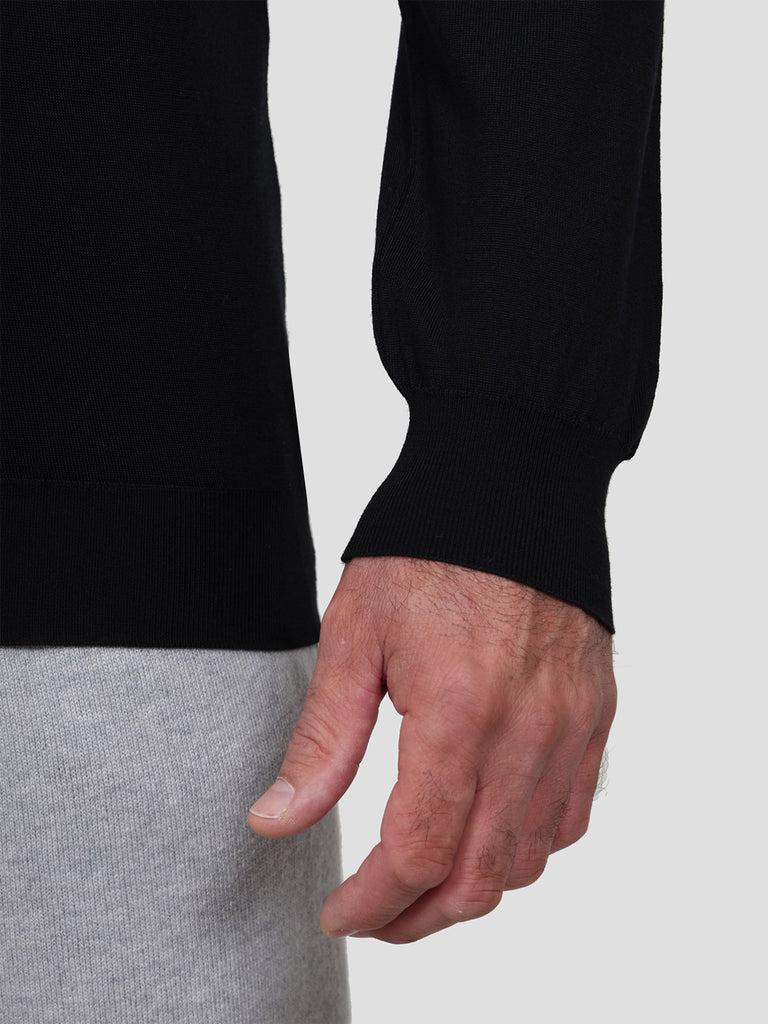 Svevo Maglia Girocollo Lana Merino Superfine 160's Nera Outlet