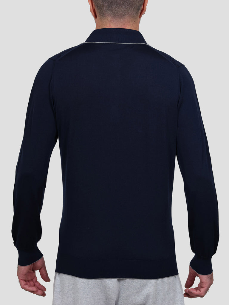 Svevo Maglia Polo Lana Merino Superfine 160's Blu Saldi