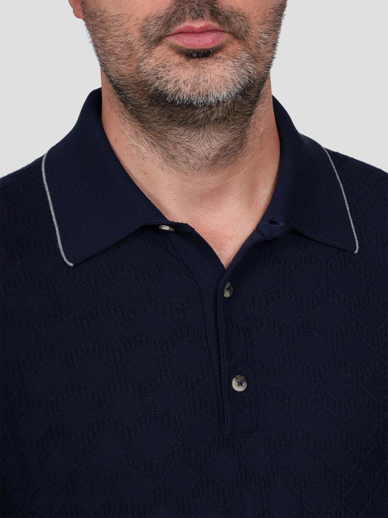 Svevo Maglia Polo Lana Merino Superfine 160's Blu Saldi