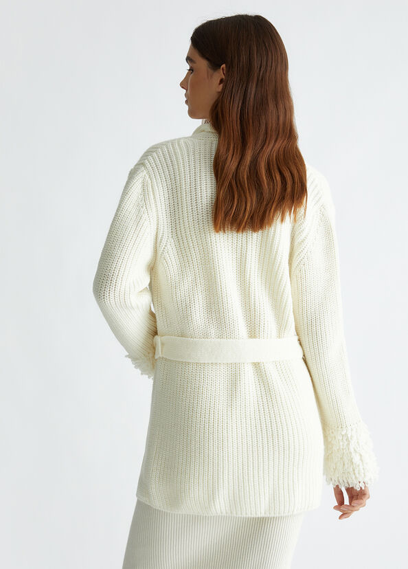 Liu Jo Cardigan bianco in lana Prezzo Ridotto