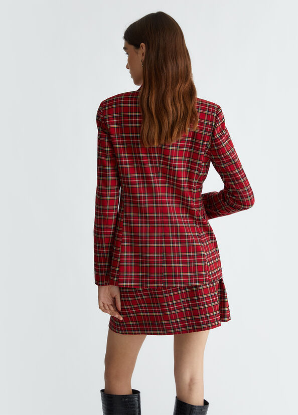 Liu Jo Blazer in tartan rosso Sconto