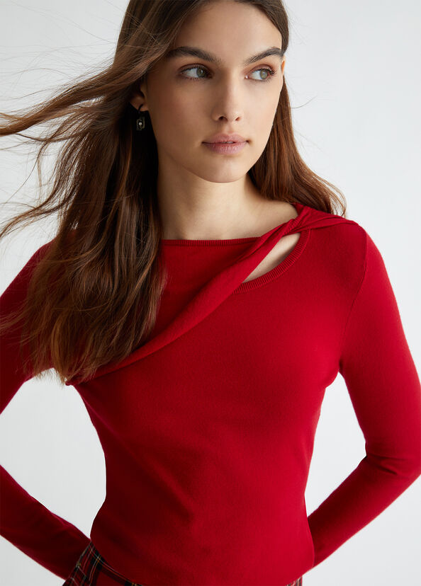 Liu Jo Maglia rossa con cut-out Online