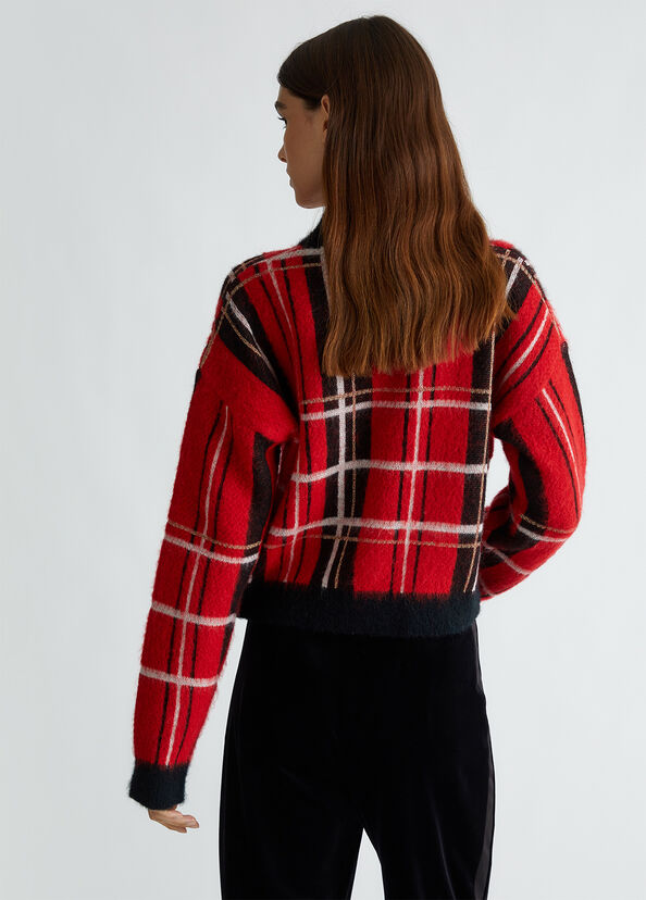 Liu Jo Pullover in tartan rosso Hotsell
