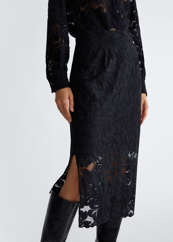 Liu Jo Gonna nera in pizzo Vendite Flash