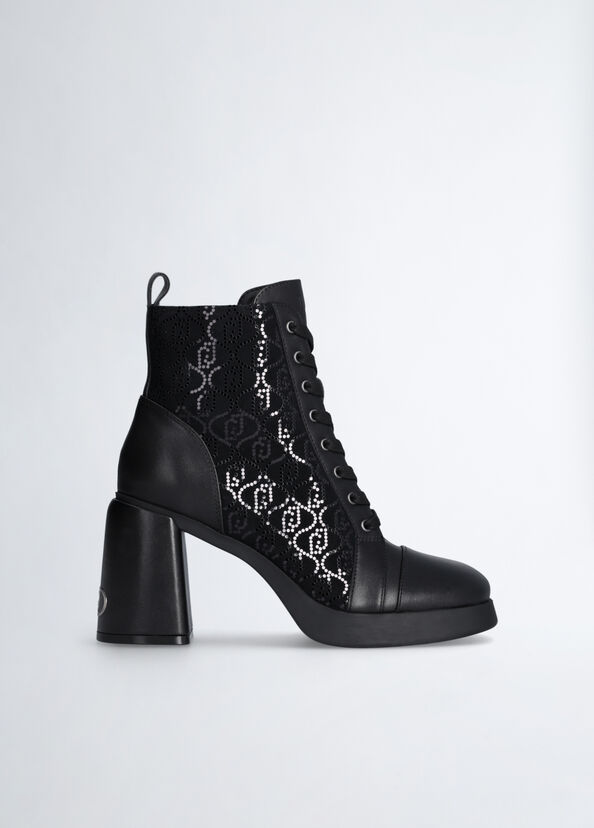 Liu Jo Stivaletti neri con micro paillettes Fino Al -60%