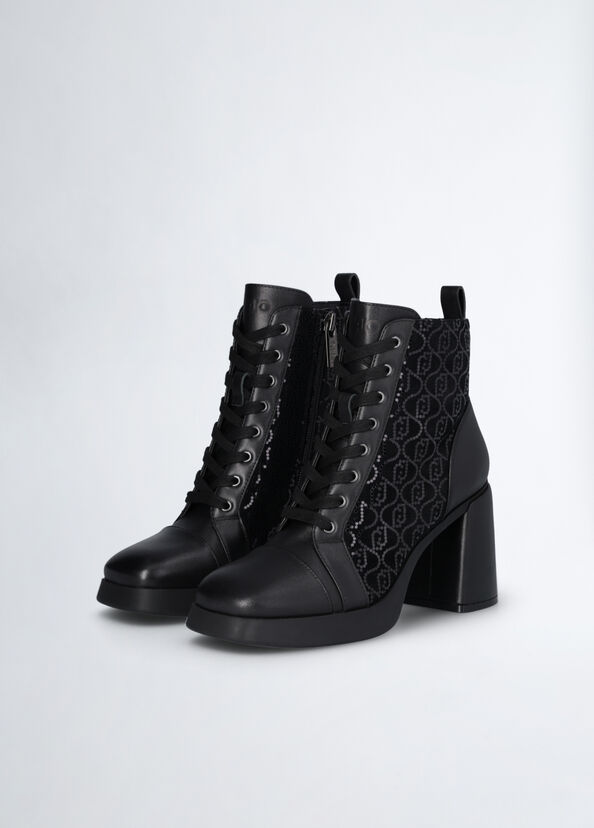 Liu Jo Stivaletti neri con micro paillettes Fino Al -60%