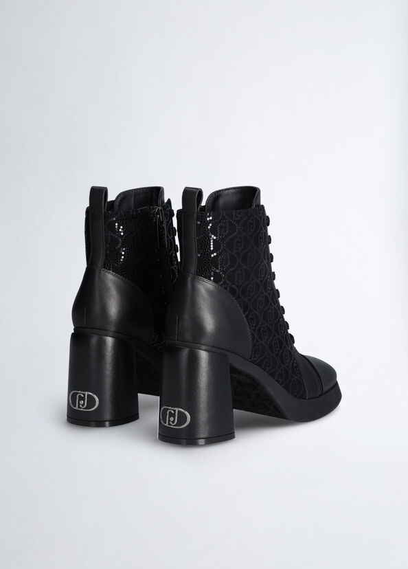 Liu Jo Stivaletti neri con micro paillettes Fino Al -60%