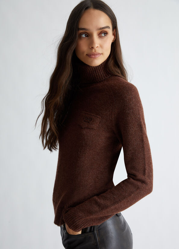Liu Jo Dolcevita in misto lana con logo Moda
