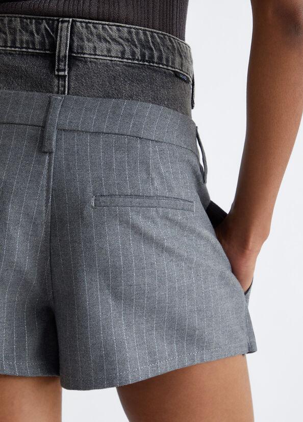 Liu Jo Minigonna in twill gessato e denim 2025