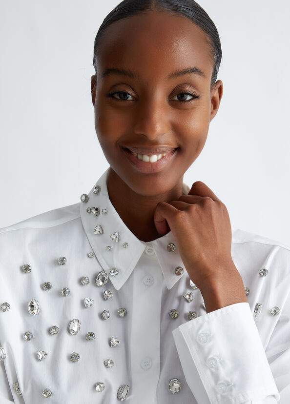 Liu Jo Camicia in cotone con strass 2025
