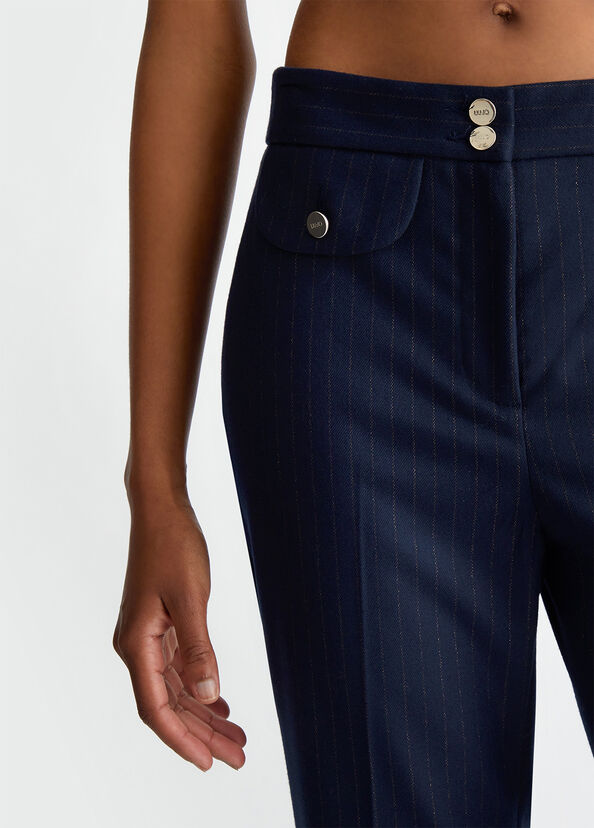 Liu Jo Pantaloni in flanella gessata Fino Al -60%