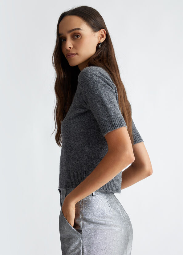 Liu Jo T-shirt in misto lana e alpaca Promozione Limitata