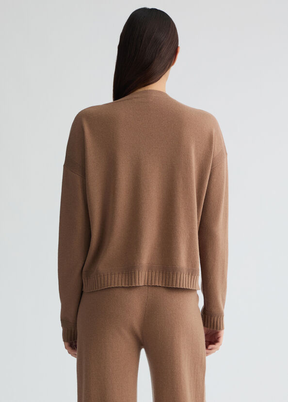 Liu Jo Maglia marrone in lana e cashmere Affare Del Giorno