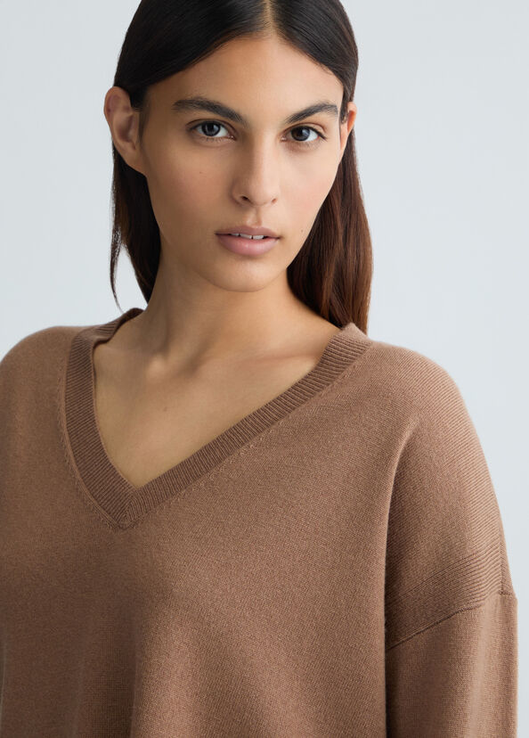 Liu Jo Maglia marrone in lana e cashmere Affare Del Giorno