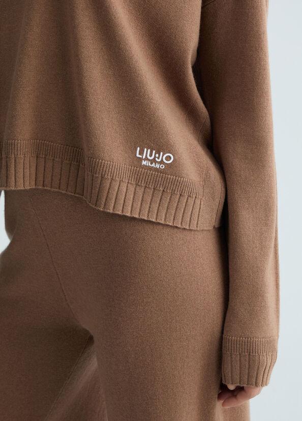 Liu Jo Maglia marrone in lana e cashmere Affare Del Giorno