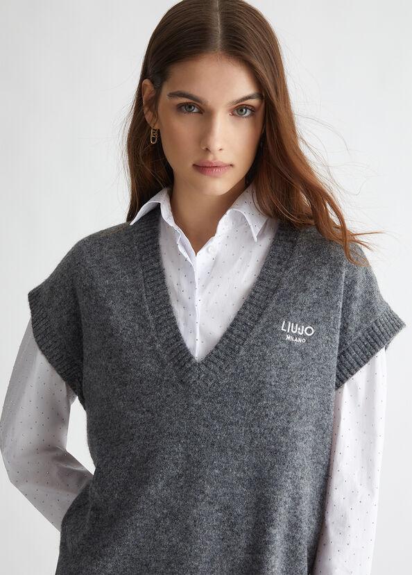 Liu Jo Gilet in maglia con logo Sottocosto