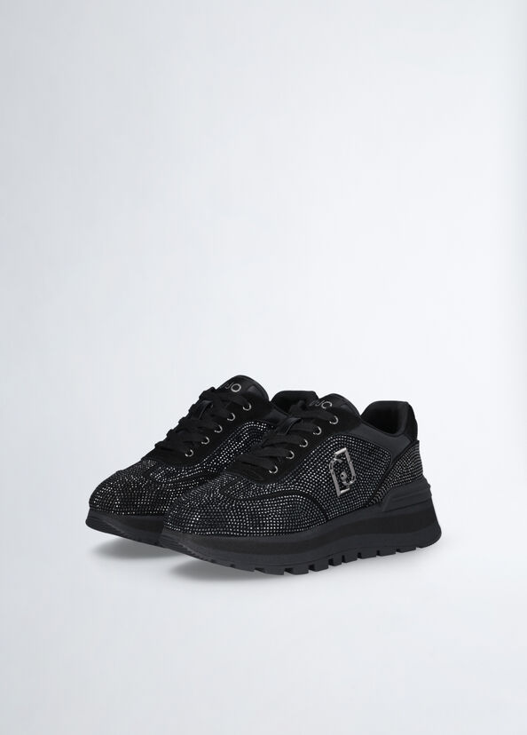 Liu Jo Sneakers nere full strass Sottocosto