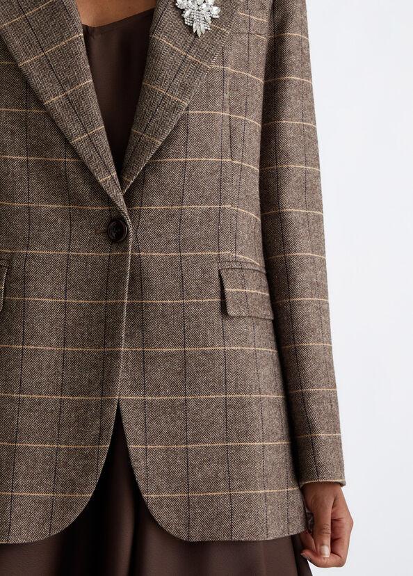 Liu Jo Blazer check con spilla gioiello Hotsell