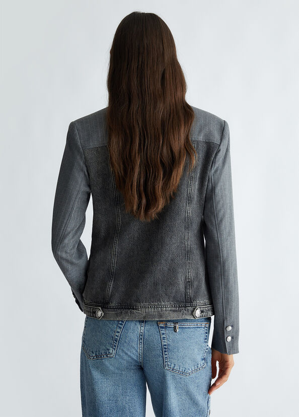 Liu Jo Blazer in twill gessato e denim Vendite Flash