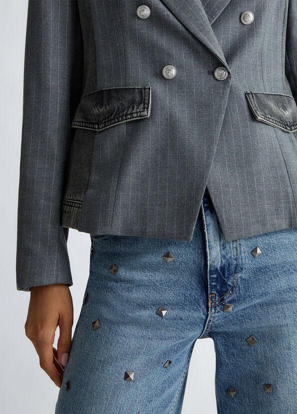 Liu Jo Blazer in twill gessato e denim Vendite Flash