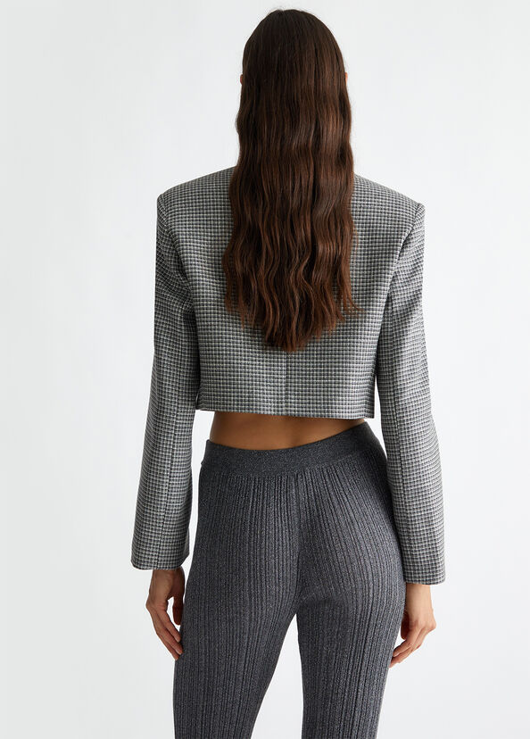 Liu Jo Blazer cropped check Discount Store per i nuovi prodotti
