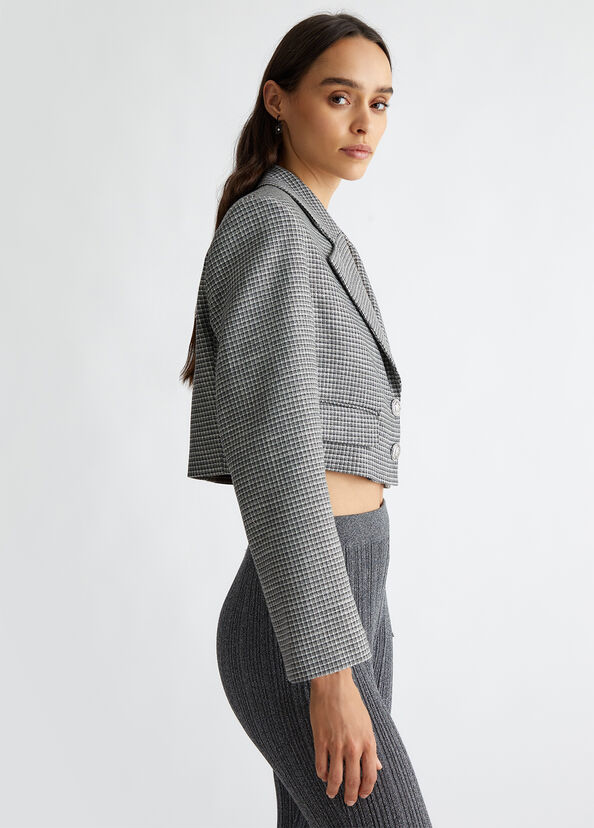Liu Jo Blazer cropped check Discount Store per i nuovi prodotti