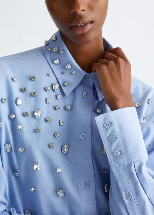 Liu Jo Camicia in cotone con strass Vendita