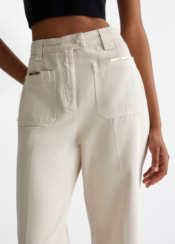Liu Jo Pantaloni straight in cotone Consegna Veloce