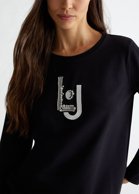 Liu Jo Felpa con logo e strass 2025