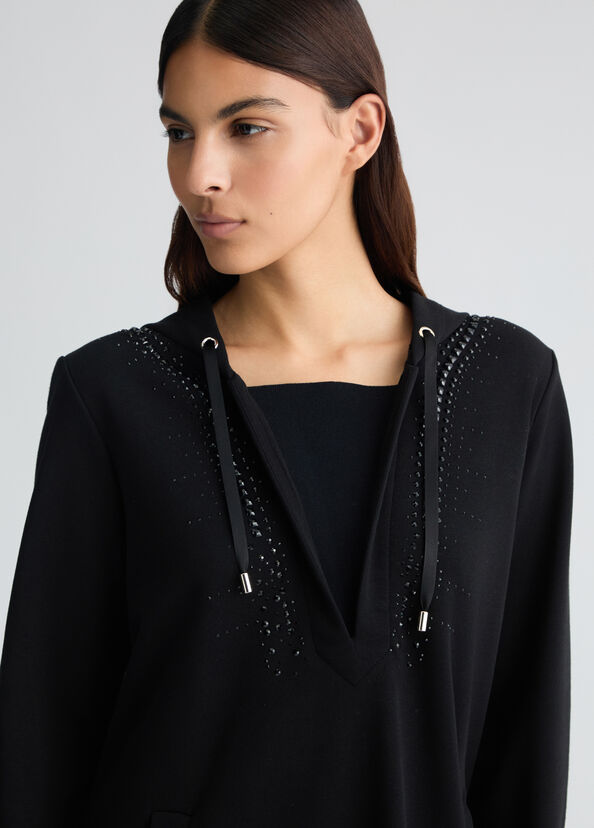 Liu Jo Felpa con cappuccio e strass Fino Al -60%