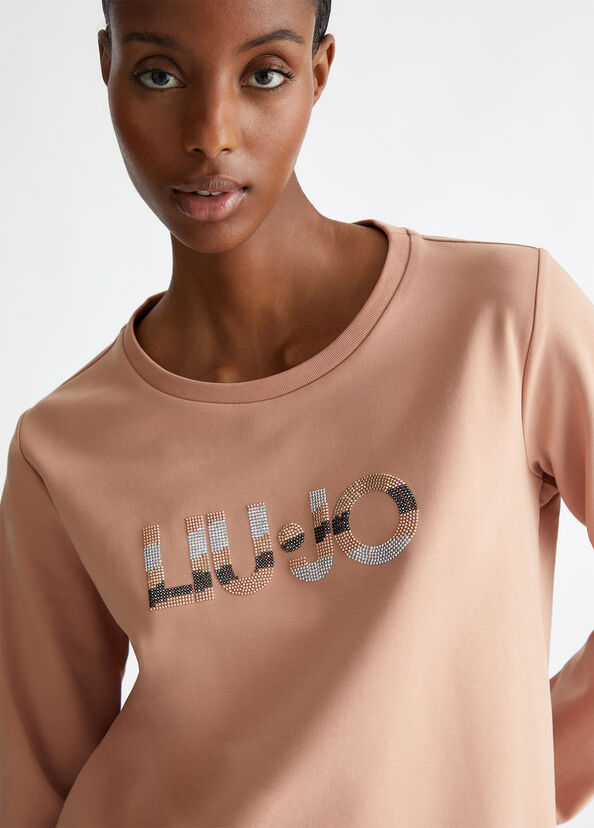 Liu Jo Felpa con logo e strass Shopping Online