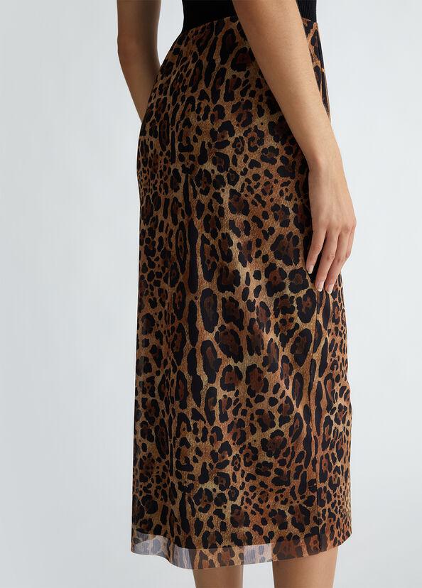 Liu Jo Gonna midi in tulle animalier Saldi