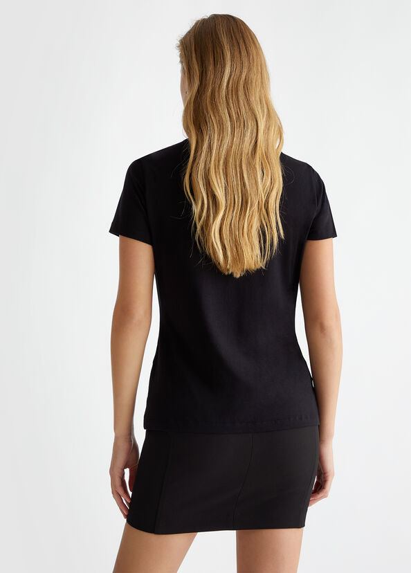 Liu Jo T-shirt in cotone con strass Acquista Ora