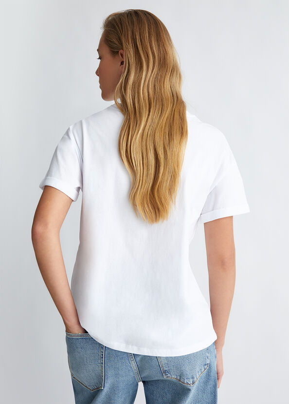 Liu Jo T-shirt con stampa e applicazioni Outlet