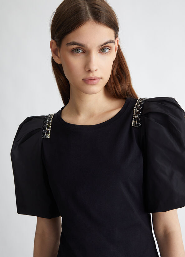 Liu Jo T-shirt in jersey con strass Saldi