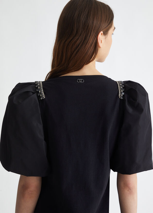 Liu Jo T-shirt in jersey con strass Saldi