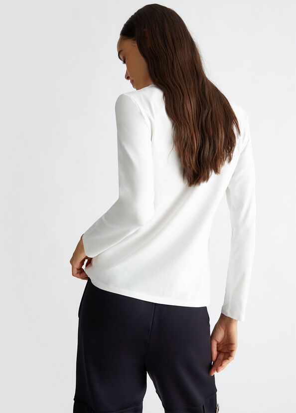 Liu Jo T-shirt con cuore e strass Hotsell