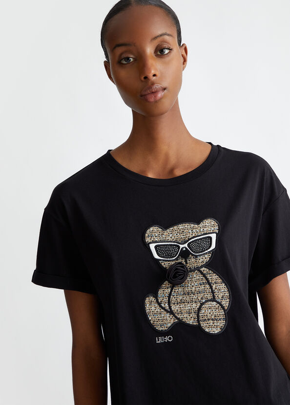 Liu Jo T-shirt con ricamo e applicazioni Saldi Di Fabbrica