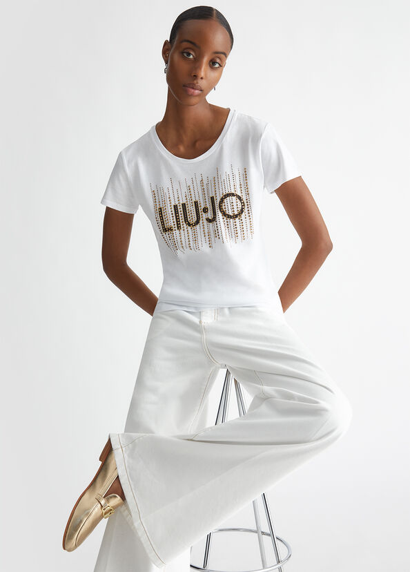 Liu Jo T-shirt con logo e strass I Più Venduti