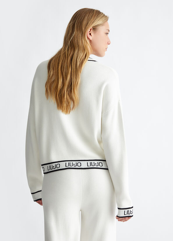 Liu Jo Maglia in misto seta con logo Convenienza