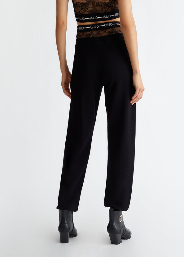 Liu Jo Pantaloni in maglia con pizzo Saldi