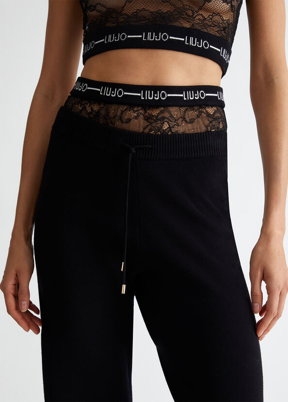 Liu Jo Pantaloni in maglia con pizzo Saldi